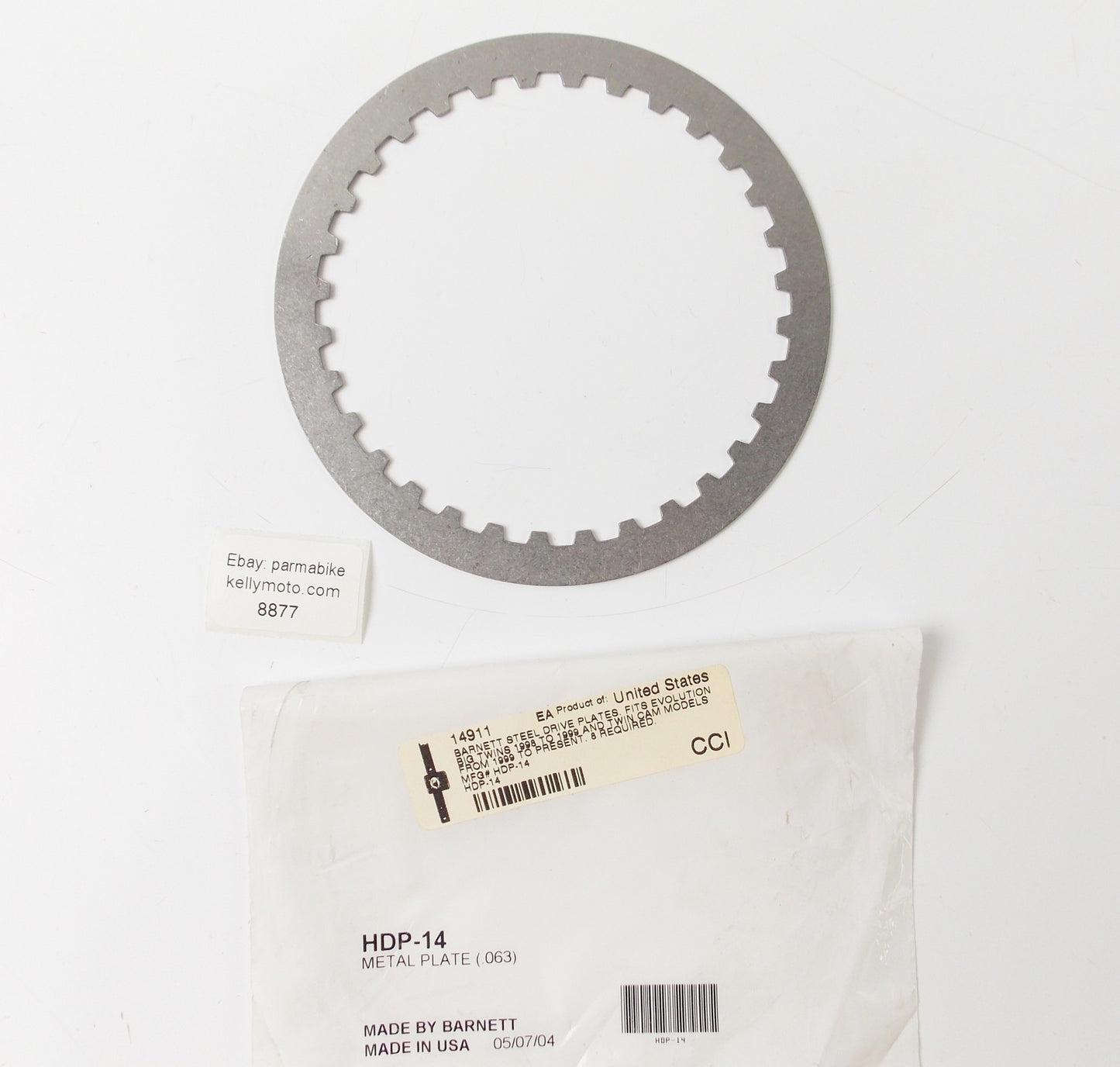 NOS BARNETT HARLEY DAVIDSON BIG TWINS 1998-99 STEEL CLUTCH DRIVE PLATE 14911 - MotoRaider