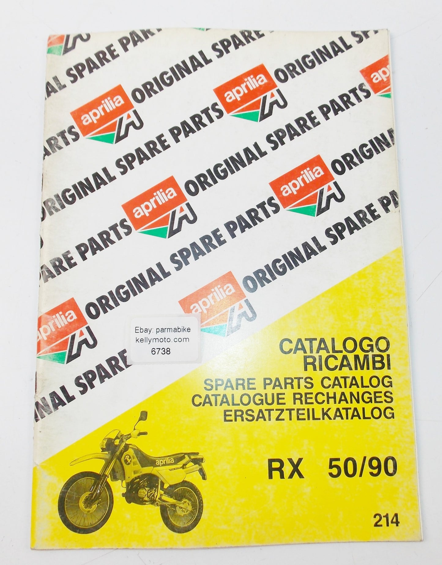 1990 APRILIA RX50 MOTOR CHASSIS FRAME SPARE PART CATALOG BOOK DIAGRAM MANUAL 214 - MotoRaider