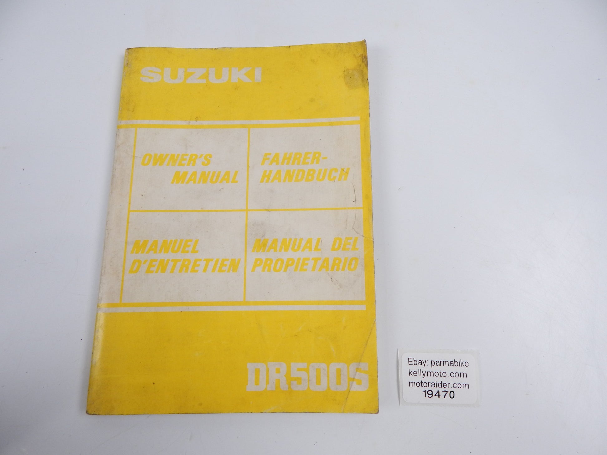 1982 SUZUKI DR500-S USER OWNER MANUAL BOOK 99011-37432-01M MULTI LANGUAGE - MotoRaider
