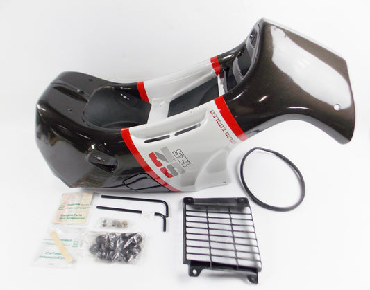 NOS CAGIVA 1986 ALETTA ORO 125 S2 ELECTRIC WHITE/BLACK FRONT FAIRING 800052303 - MotoRaider