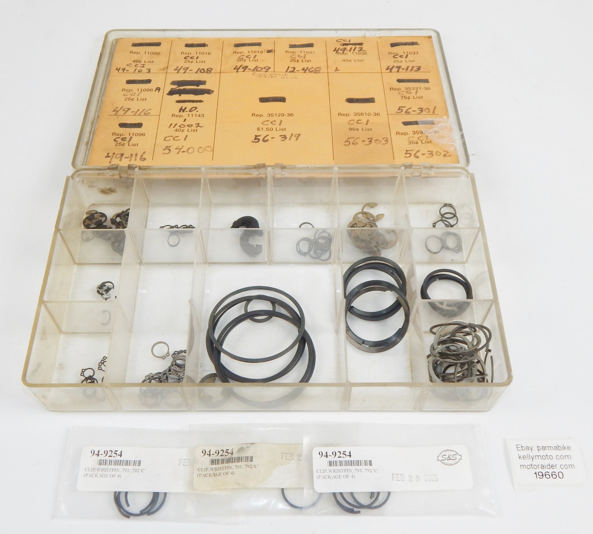 BOX MIX SIZE CIRCLIP RETAINING RING MOTORCYCLE SCOOTER MOPED SNOWMOBILE ATV QUAD - MotoRaider