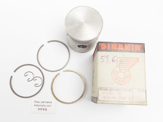 NOS DINAMIN PISTON + RINGS + PIN + CLIPS SET CPL. D. 59.6 mm MORINI 150 CORSARO - MotoRaider