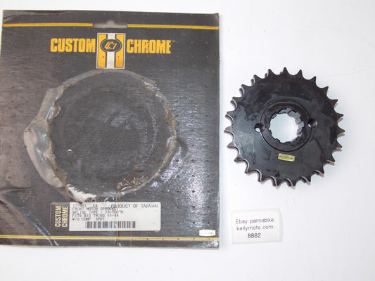 CUSTOM CHROME FRONT MOTOR SPROCKET SPLINE TYPE -23 TOOTH - 17-384 - MotoRaider