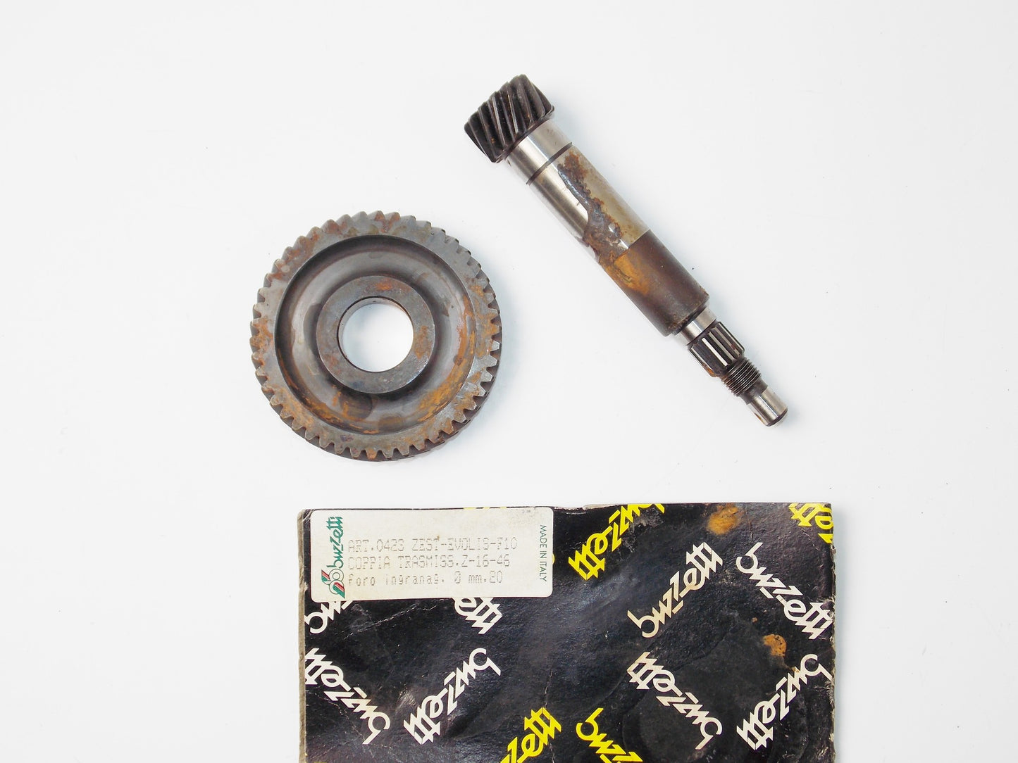 BUZZETTI 423 TRASMISSION GEAR SHAFT Z=16-46 ID=20mm ZEST MBK-EVOLIS MALAGUTI F10 - MotoRaider