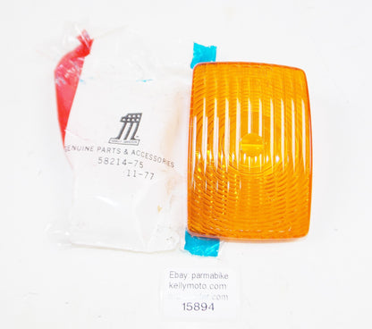 OEM HARLEY DAVIDSON 1975-UP FL FLH FLT FAIRING TURN SIGNAL AMBER LENS 58214-75 - MotoRaider