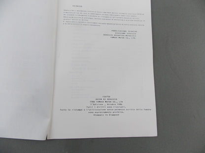 YAMAHA 1987 FZX750 SERVICE GUIDE MANUAL BOOK IN ITALIAN # 90894-86300 - MotoRaider