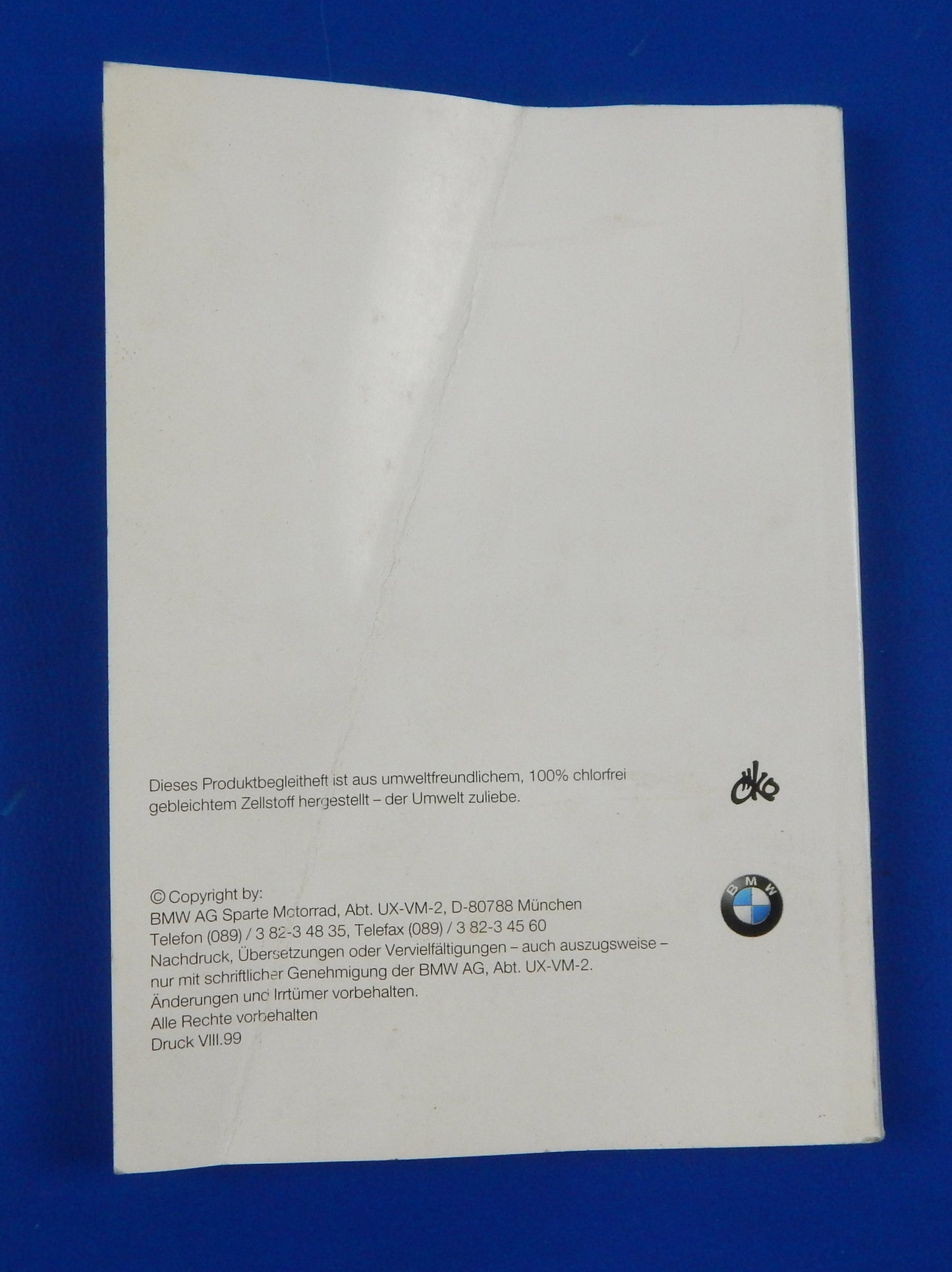 BMW INSTRUCTION MANUAL SYSTEMHELM 4  MULTI LANGUAGE VINTAGE - MotoRaider