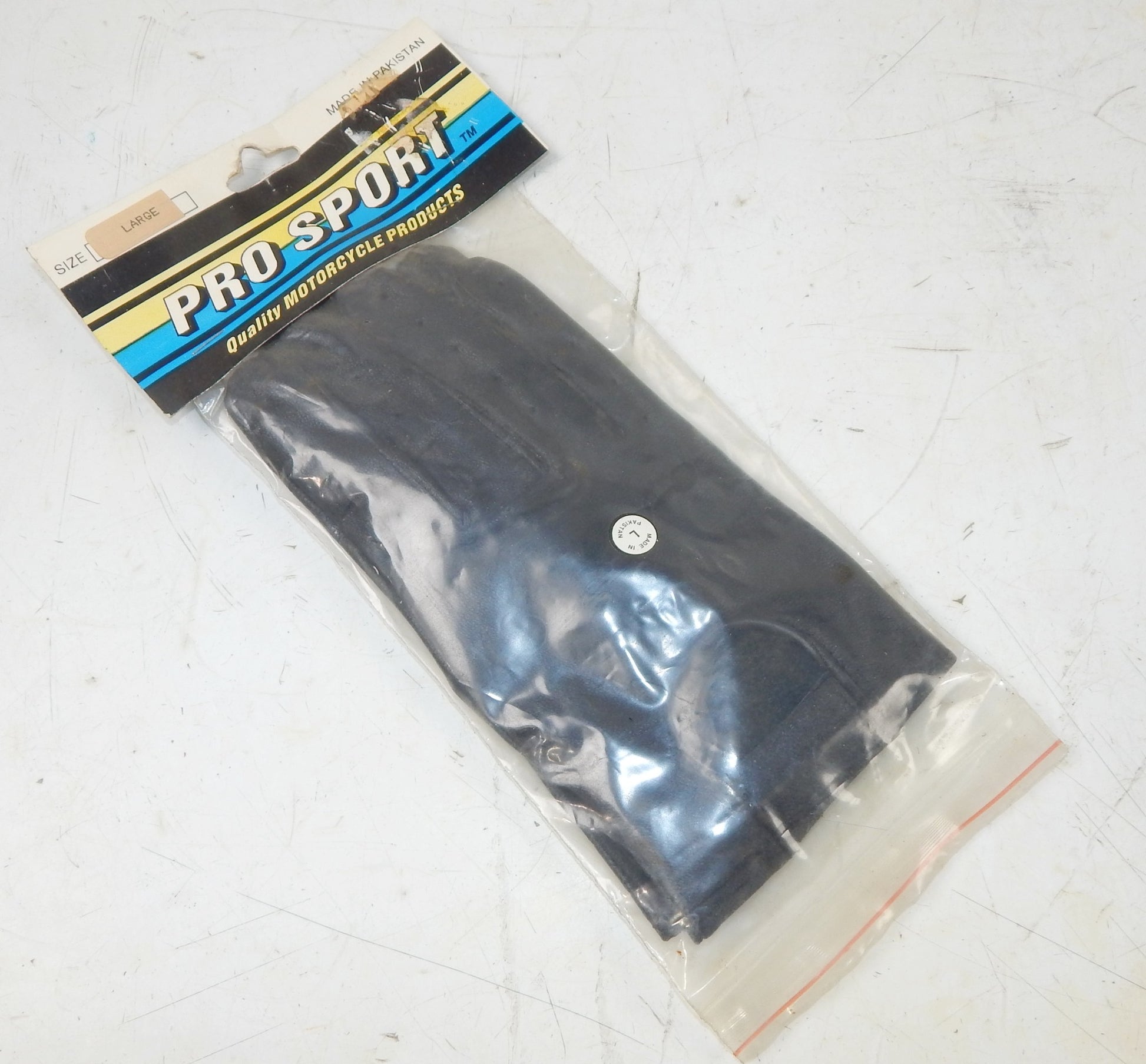 PRO SPORT PERFORMANCE BLACK LEATHER PAIR GLOVES SIZE LARGE MOTORCYCLE RIDING - MotoRaider