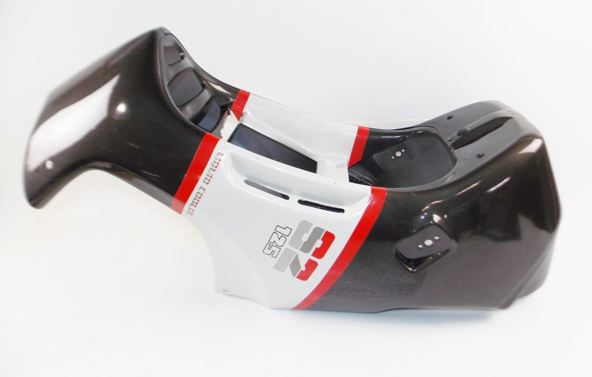 NOS CAGIVA 1986 ALETTA ORO 125 S2 ELECTRIC WHITE/BLACK FRONT FAIRING 800052303 - MotoRaider