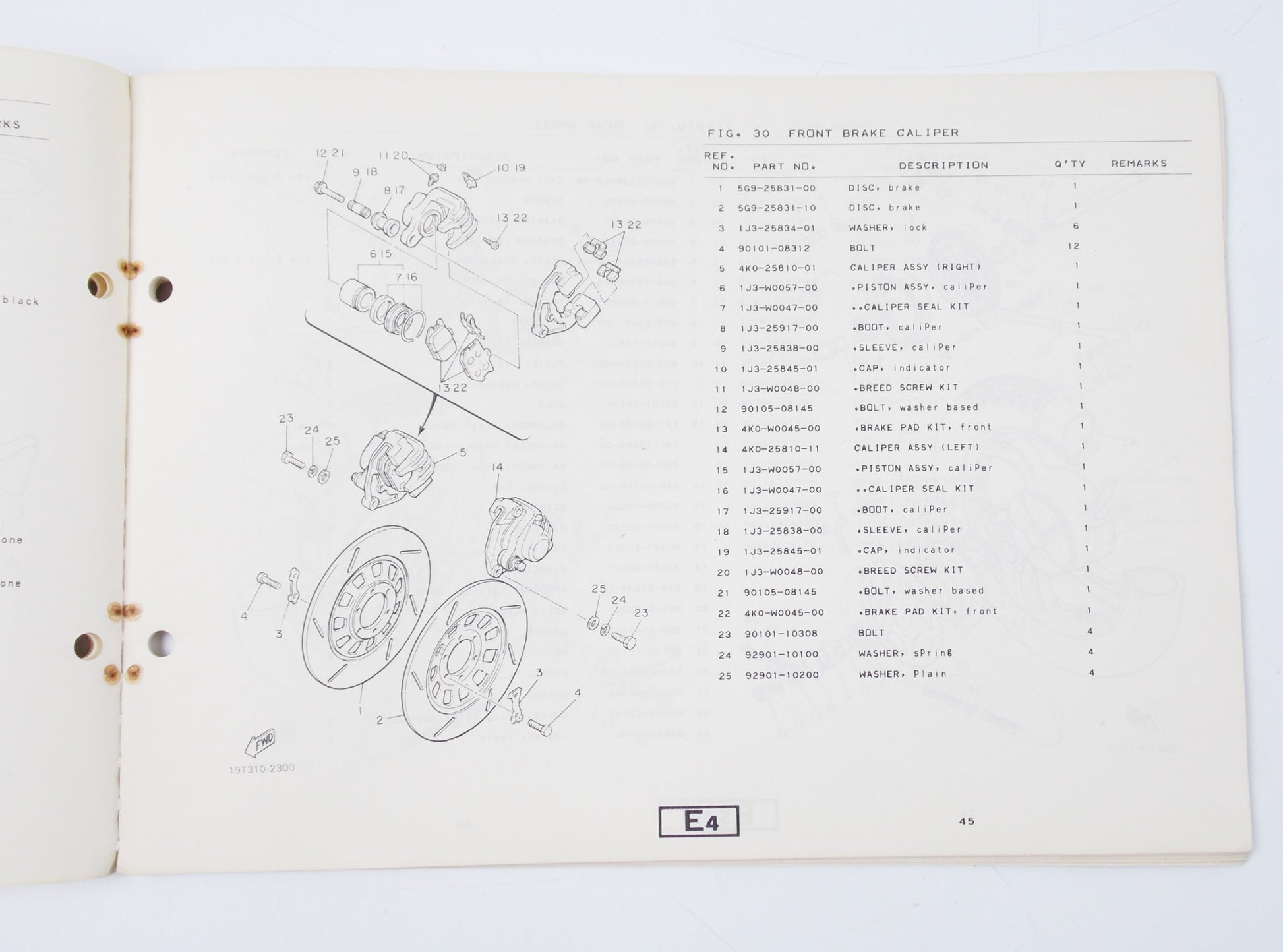 YAMAHA 1982 XV1000 19T SPARE PARTS CATALOG BOOK ENGLISH 1219T-300E1 - MotoRaider