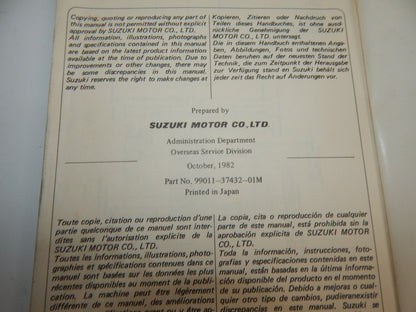 1982 SUZUKI DR500-S USER OWNER MANUAL BOOK 99011-37432-01M MULTI LANGUAGE - MotoRaider
