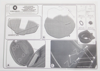 OEM PEUGEOT TOP LUGGAGE CASE 34 LITER COVER LID PANEL SILVER GRAY A06351M5 - MotoRaider