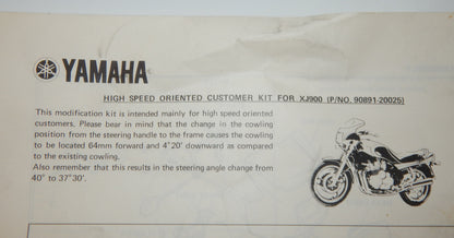 1983 YAMAHA XJ900 HIGH SPEED KIT FAIRING BRACKET HARDWARE MIRRORS 90891-20025 - MotoRaider