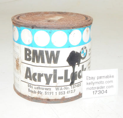OEM BMW PAINT CAN 250ml ACRYLIC VARNISH BMW 086 BLACK (SCHWARZ) 51911853412 - MotoRaider