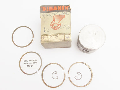 NOS DINAMIN PISTON + RINGS + CLIPS D. 54.6 mm GILERA 125 4-STROKE GIUBILEO - MotoRaider