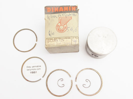 NOS DINAMIN PISTON + RINGS + CLIPS D. 54.6 mm GILERA 125 4-STROKE GIUBILEO - MotoRaider