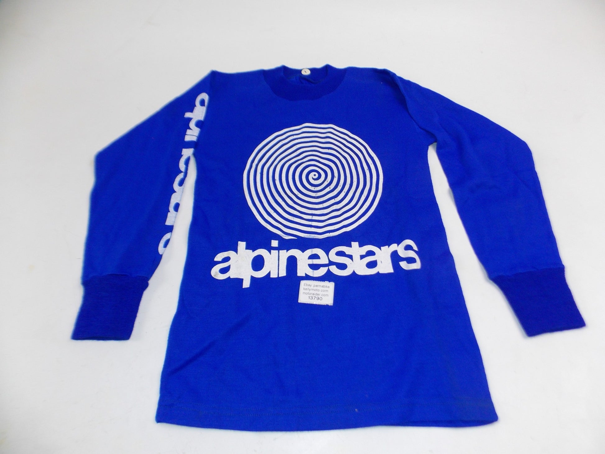 1980's ALPINESTARS JERSEY SHIRT BLU SIZE 1 KIDS LONG SLEEVE VINTAGE CROSS - MotoRaider