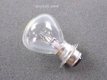 STANLEY HEADLIGHT BULB DOUBLE CONTACT 12V 60/60W BASE P15D-3 # A3070 - MotoRaider