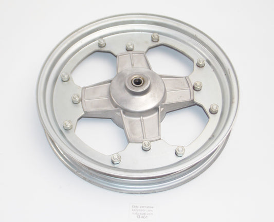 FRONT WHEEL RIM STEEL 1.85x12 MOTORCYCLES SCOOTER DRUM D=3 3/8" AXLE D=10 mm - MotoRaider