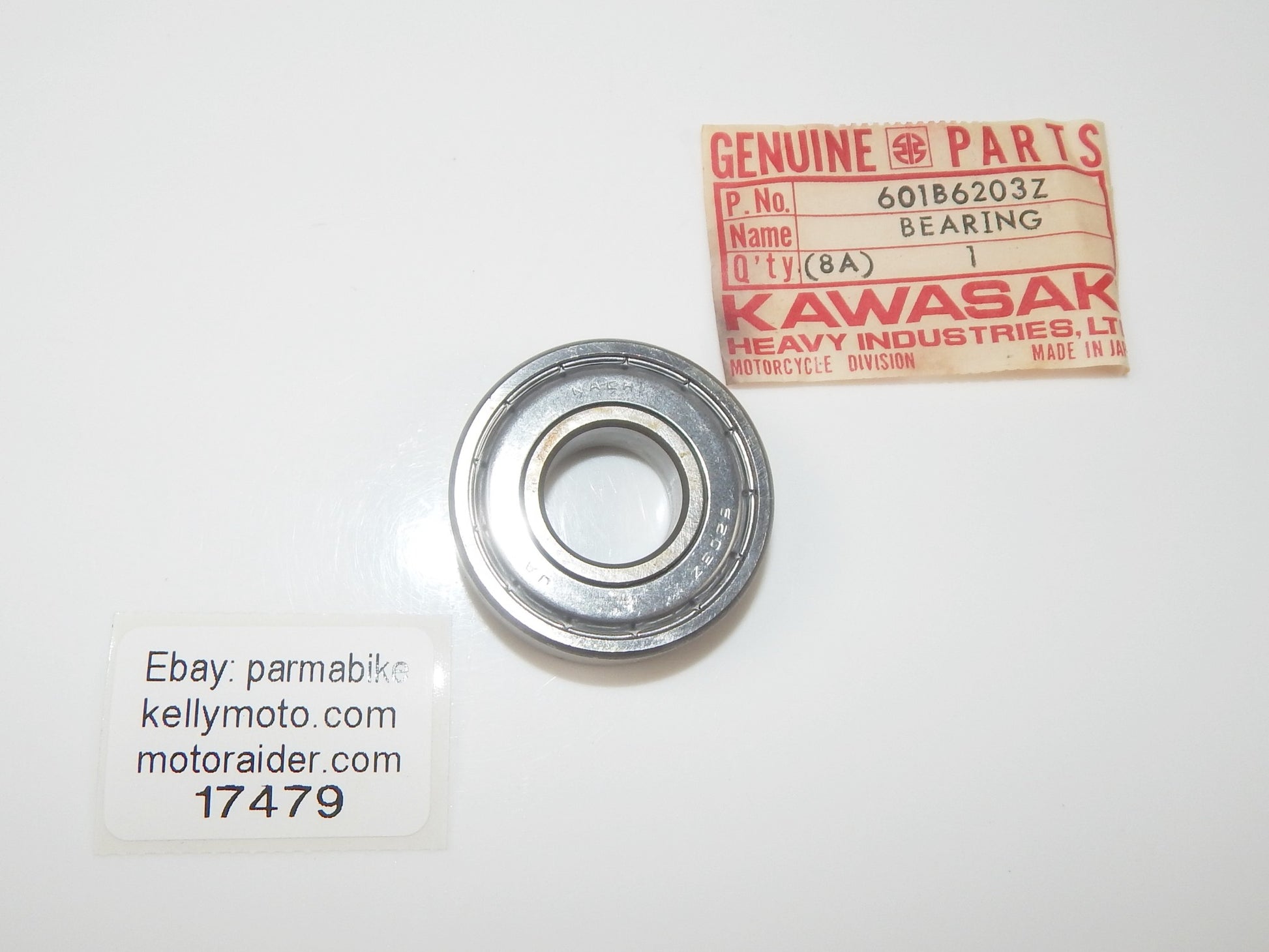 OEM KAWASAKI 1973 F11 / F12  1974 KX250 KX450 1977 KZ100 BALL BEARING 601B6203Z - MotoRaider