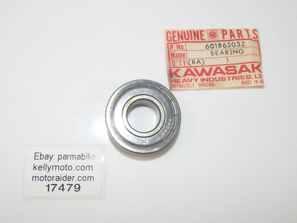 OEM KAWASAKI 1973 F11 / F12  1974 KX250 KX450 1977 KZ100 BALL BEARING 601B6203Z - MotoRaider