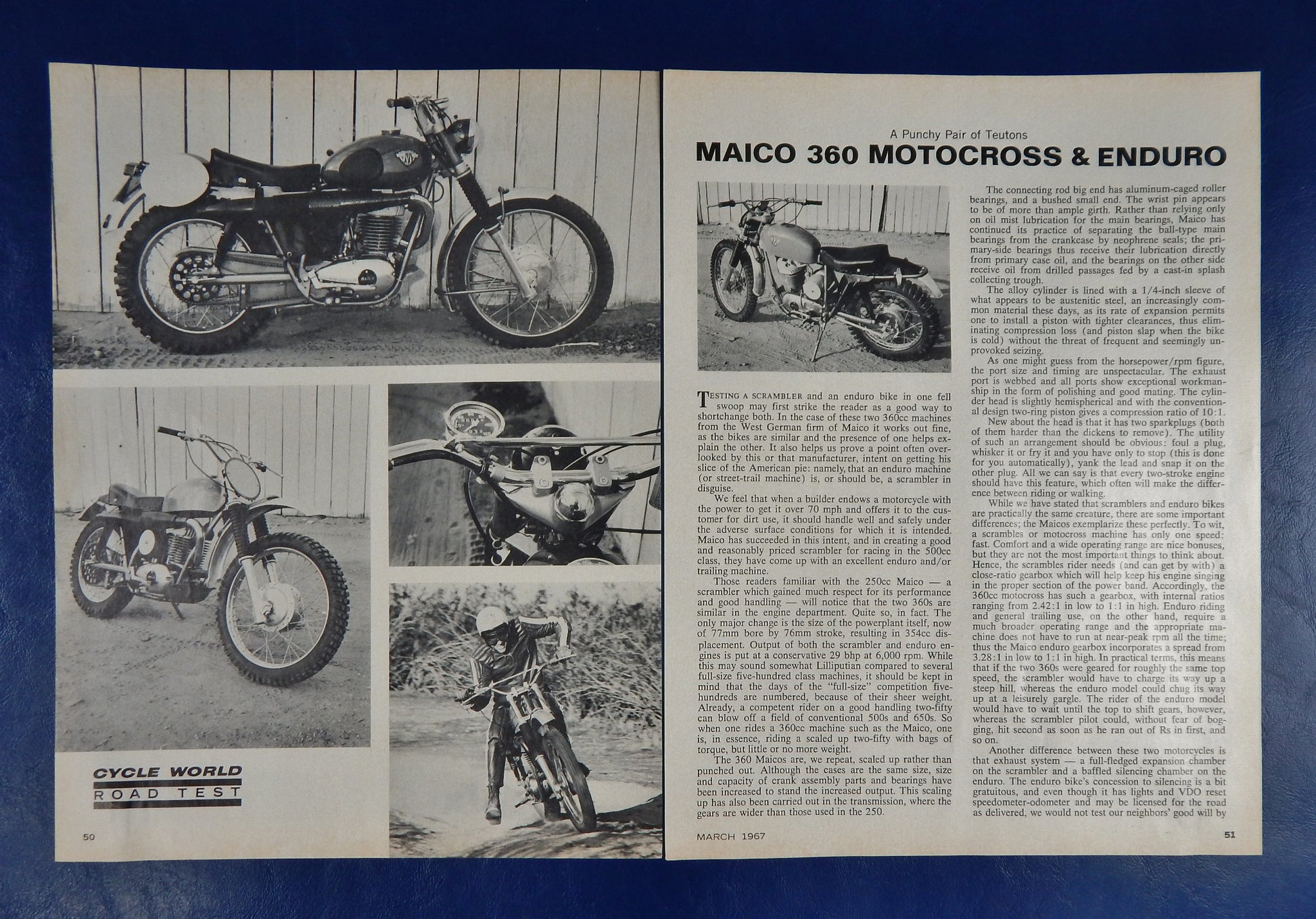 ORIGINAL 1967 CYCLE WORD MAGAZINE ROAD TEST MAICO 360 MOTOCROSS ENDURO VINTAGE - MotoRaider