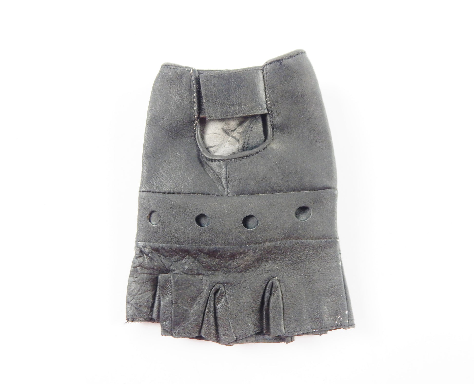 MOTORCYCLE LEATHER SHORT FINGER GLOVE MEDIUM DRIVING RIDING MOTORCYCLE CHOPPER - MotoRaider