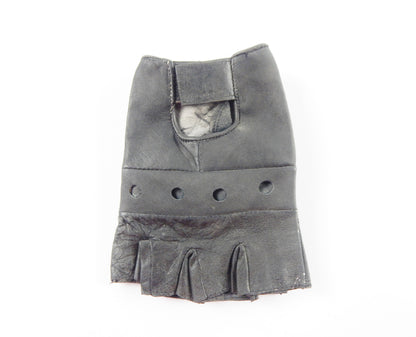 MOTORCYCLE LEATHER SHORT FINGER GLOVE MEDIUM DRIVING RIDING MOTORCYCLE CHOPPER - MotoRaider