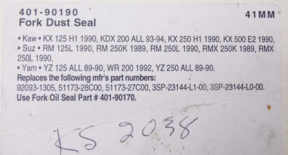 FLANDERS FORK DUST SEALS YAMAHA 1989-90 YZ 125 KAWASAKI 1990 KX 125 401-90190 - MotoRaider