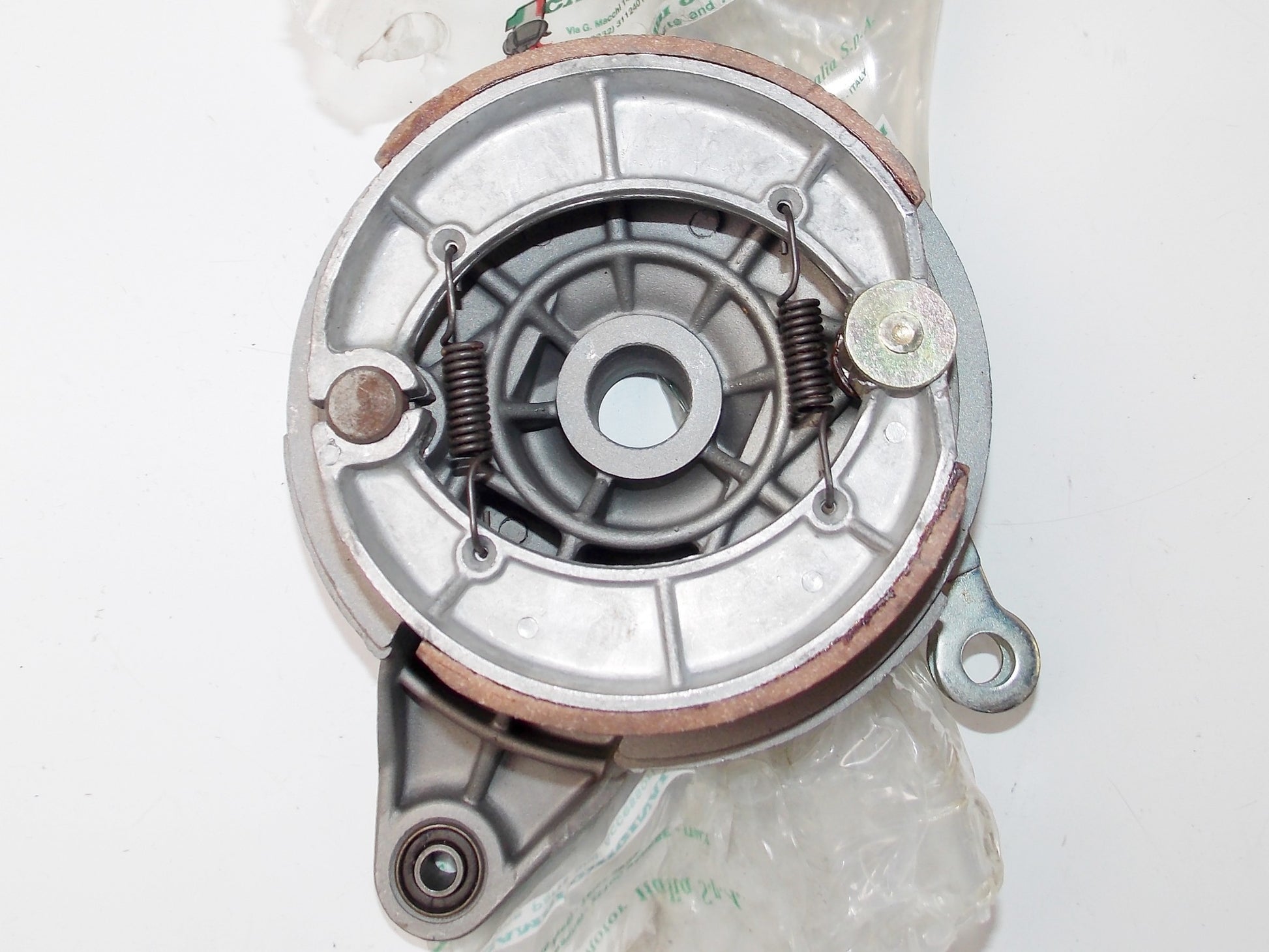 NOS OEM CAGIVA 1983 SST 125 LOW RIDER REAR WHEEL BRAKE PLATE 800L25464 - MotoRaider
