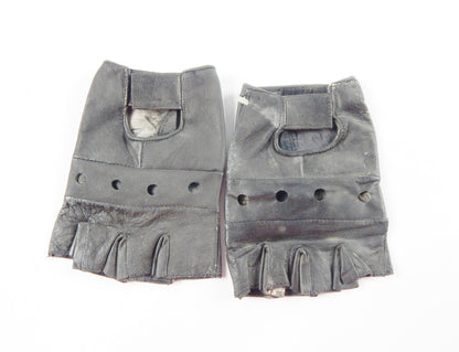 MOTORCYCLE LEATHER SHORT FINGER GLOVE MEDIUM DRIVING RIDING MOTORCYCLE CHOPPER - MotoRaider