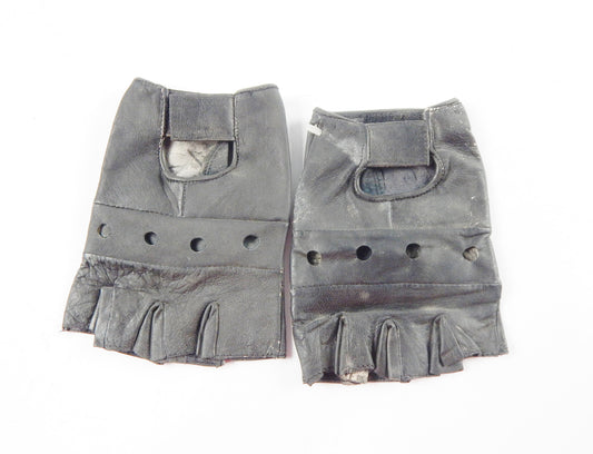 MOTORCYCLE LEATHER SHORT FINGER GLOVE MEDIUM DRIVING RIDING MOTORCYCLE CHOPPER - MotoRaider