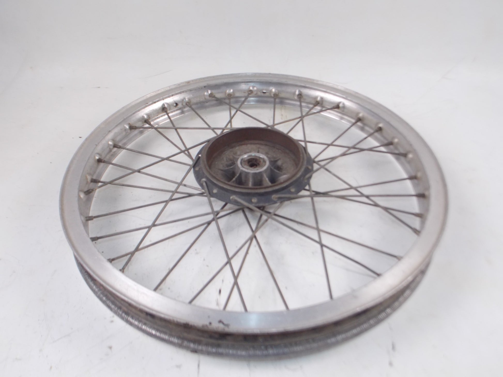 1970's HUSQVARNA 21" FRONT WHEEL AKRONT RIM SPOKES HUB VINTAGE MOTOCROSS ENDURO - MotoRaider