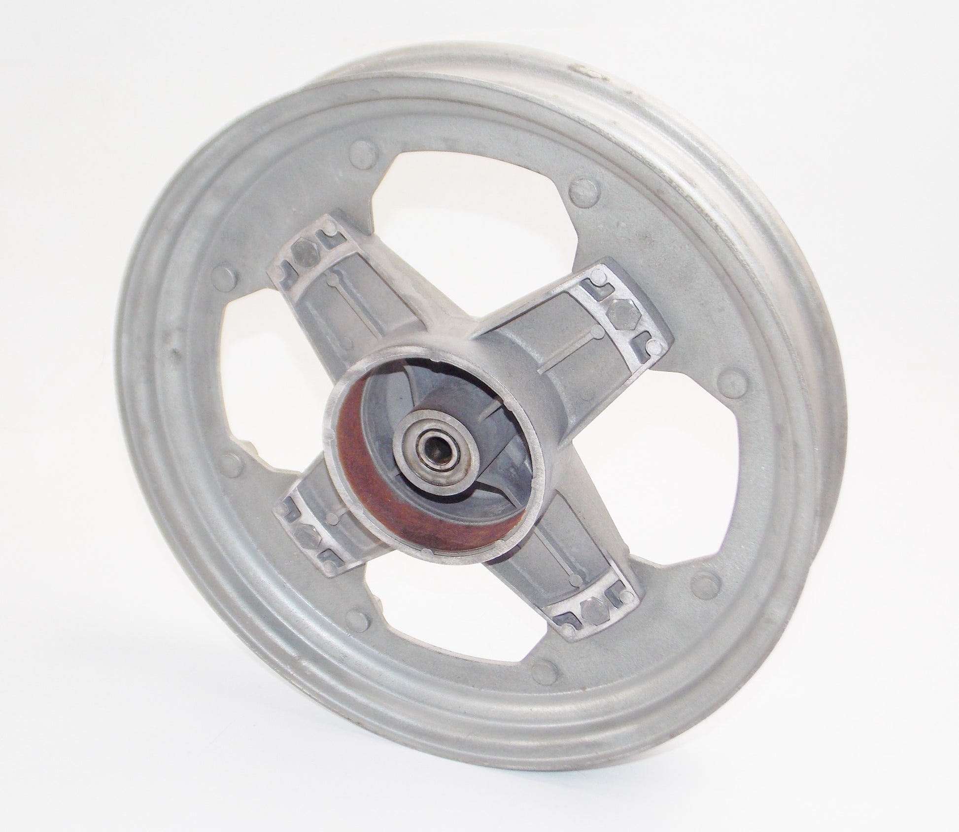 FRONT WHEEL RIM STEEL 1.85x12 MOTORCYCLES SCOOTER DRUM D=3 3/8" AXLE D=10 mm - MotoRaider