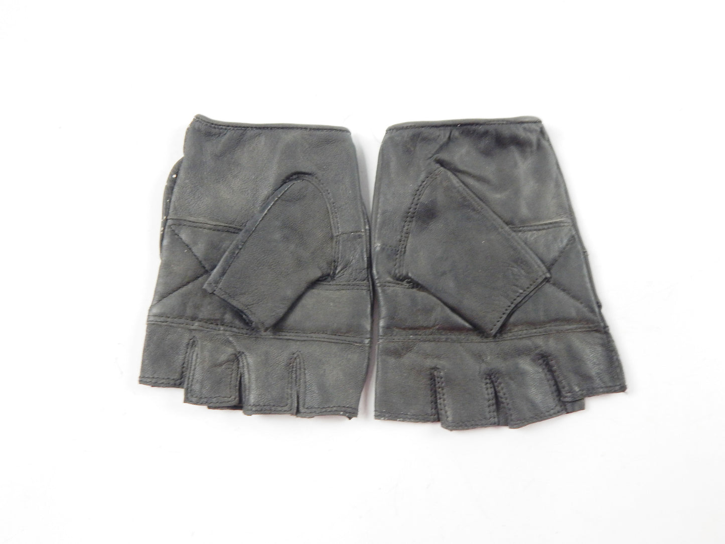 MOTORCYCLE LEATHER SHORT FINGER GLOVE MEDIUM DRIVING RIDING MOTORCYCLE CHOPPER - MotoRaider