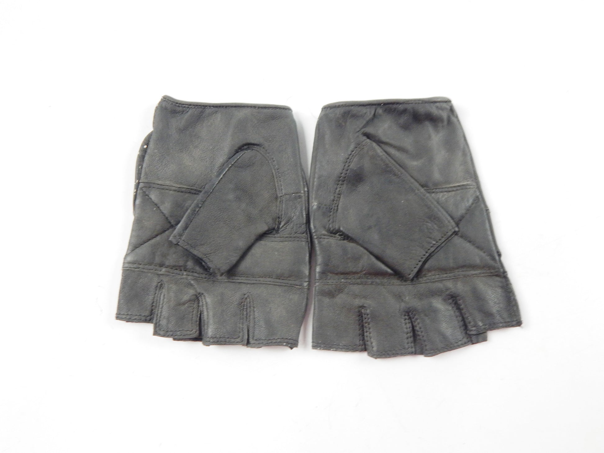 MOTORCYCLE LEATHER SHORT FINGER GLOVE MEDIUM DRIVING RIDING MOTORCYCLE CHOPPER - MotoRaider