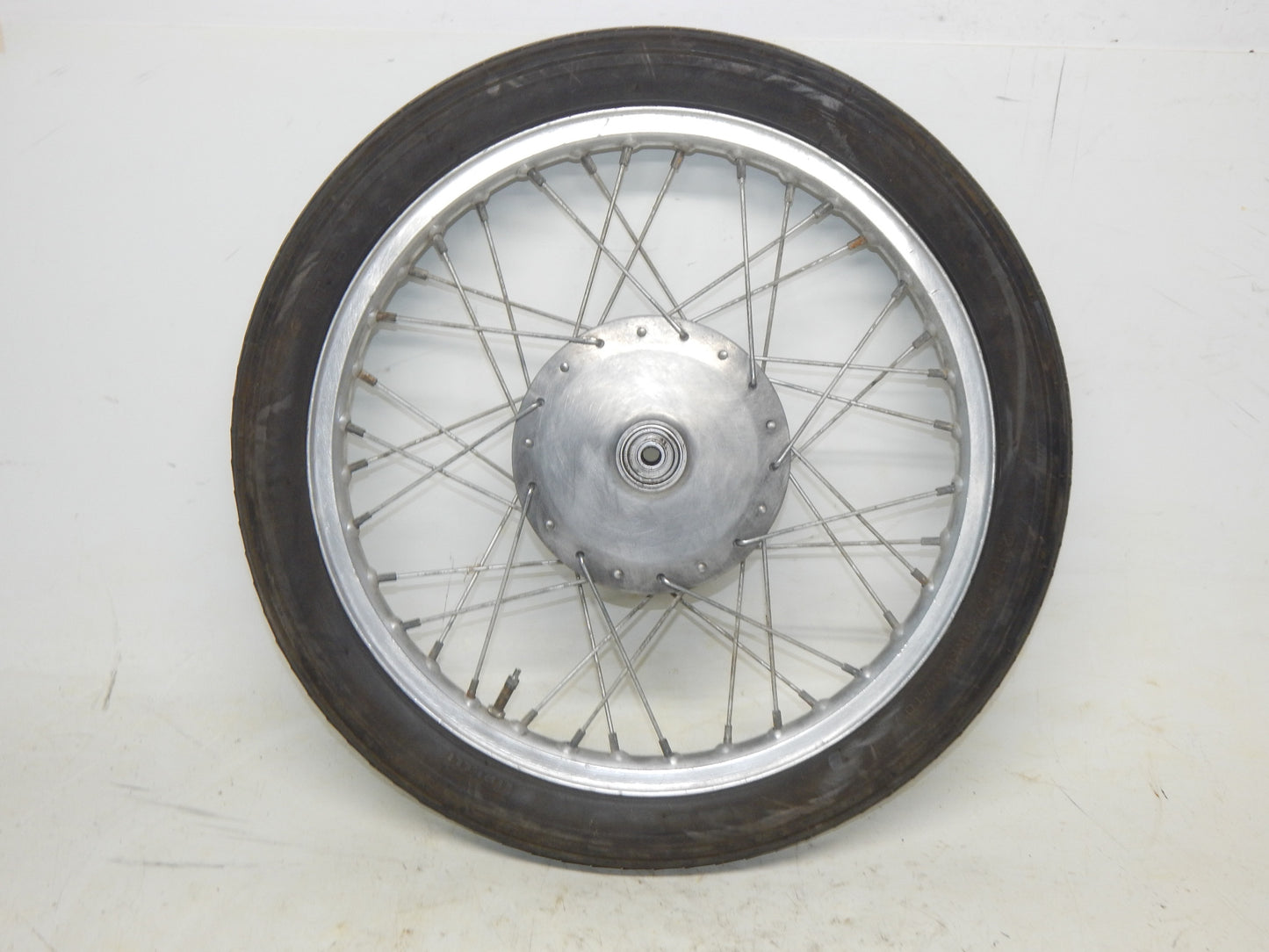1970's GILERA GIUBILEO 125 FRONT WHEEL 17" RIM HUB SPOKES VINTAGE ITALY - MotoRaider