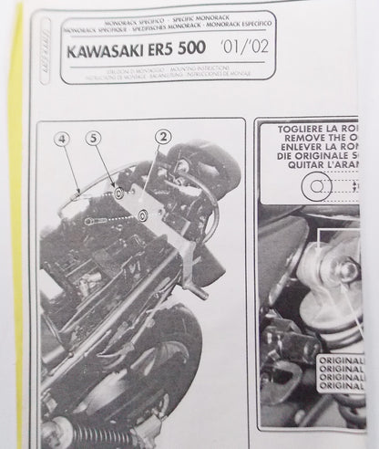 GIVI ART 440 F LUGGAGE MONORACK REAR RACK RAILS KAWASAKI 2001-2002 ER5 500 - MotoRaider