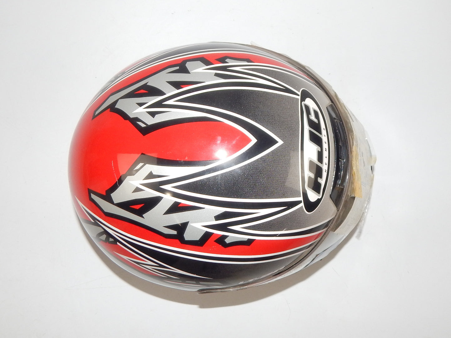 HJC LT-20 MOTORCYCLES FULL FACE HELMET RED/GREY/WHITE/BLACK CLEAR SHIELD SIZE M - MotoRaider