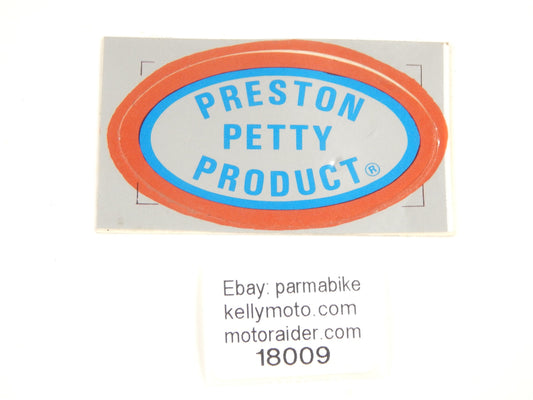 PRESTON PETTY FENDER MUD GUARD STICKER EMBLEM DECAL SIZE 3x2" SACHS ZUNDAPP DKW - MotoRaider