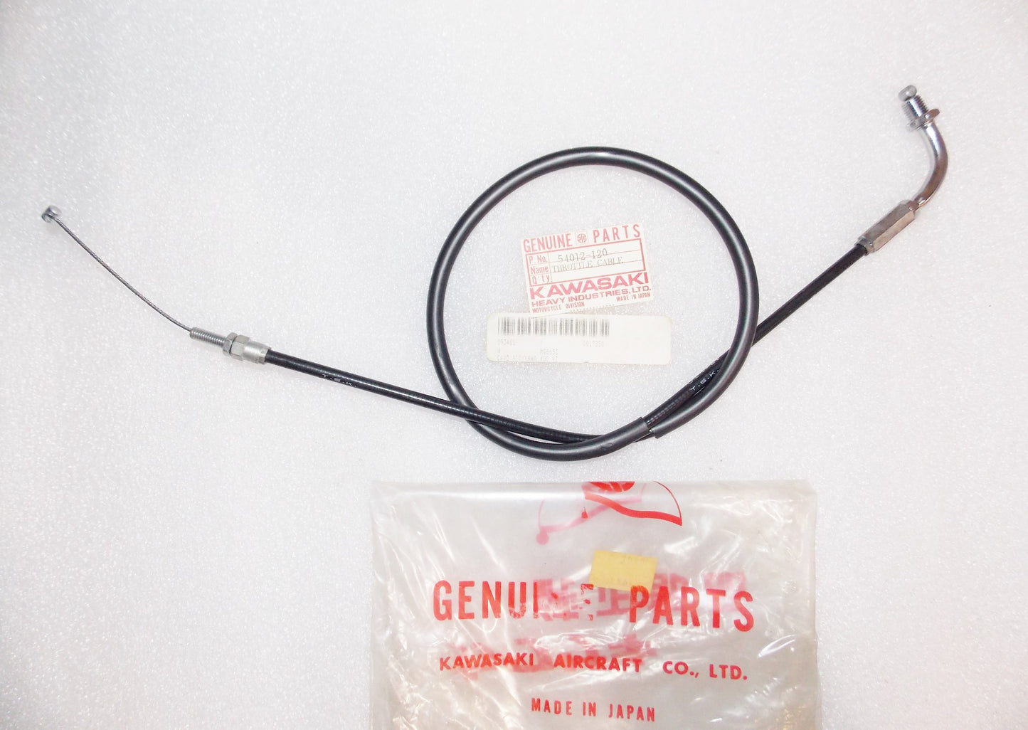 NOS OEM KAWASAKI KZ 400 THROTTLE CABLE ACCELERATOR 54012-120 - MotoRaider