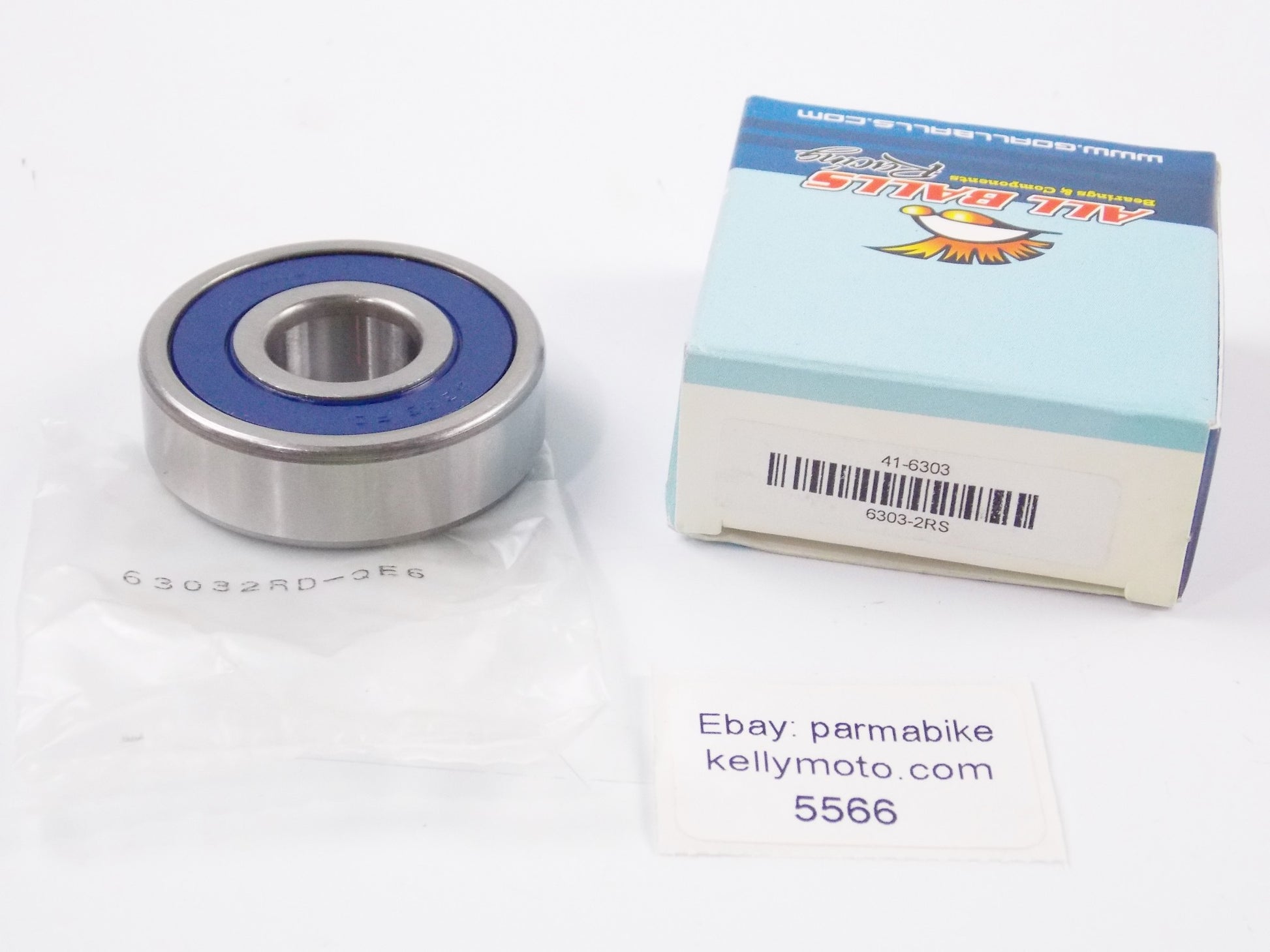 ALL BALLS BEARING 17x47x14 41-6303 6303-2RS 63031RD-QE6 YAMAHA SUZUKI KAWASAKI - MotoRaider
