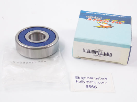 ALL BALLS BEARING 17x47x14 41-6303 6303-2RS 63031RD-QE6 YAMAHA SUZUKI KAWASAKI - MotoRaider