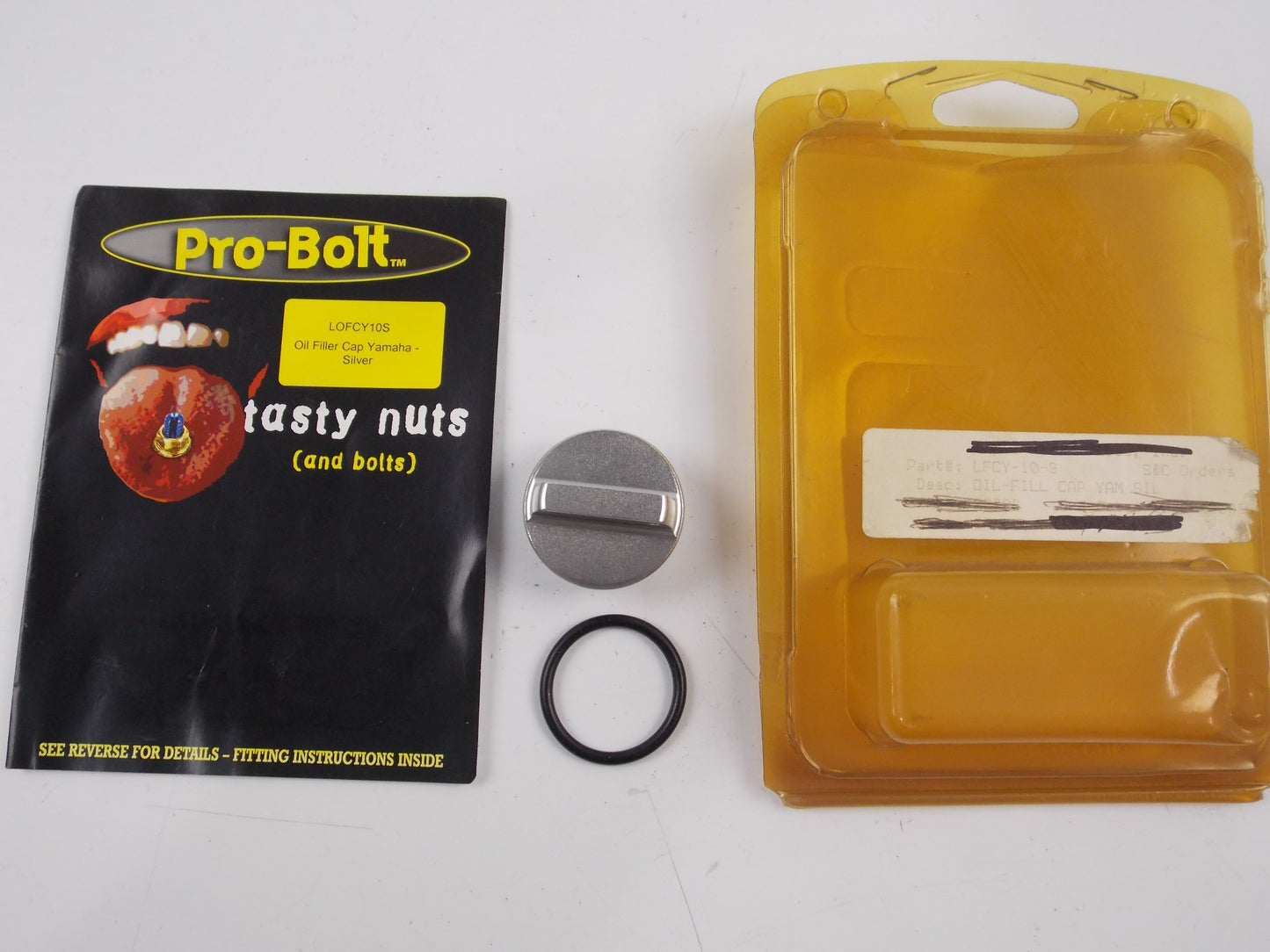 PRO-BOLT SILVER OIL FILLER CAP LOFCY-10S YAMAHA MOTORCYCLES ENGINE MOTOR - MotoRaider