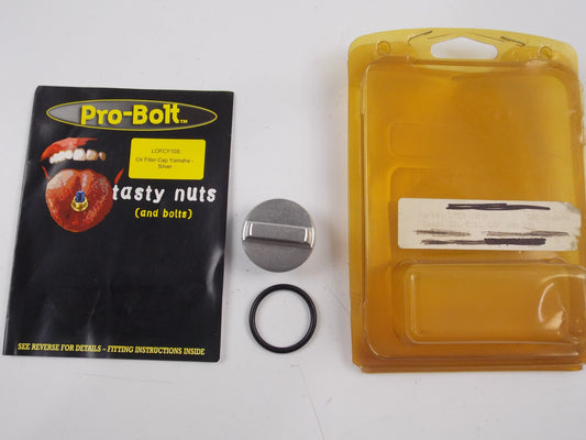 PRO-BOLT SILVER OIL FILLER CAP LOFCY-10S YAMAHA MOTORCYCLES ENGINE MOTOR - MotoRaider