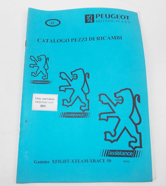 03/2001 PEUGEOT SCOOTER XFIGHT XTEAM XRACE 50 CATALOG MANUAL BOOK ITALIAN - MotoRaider