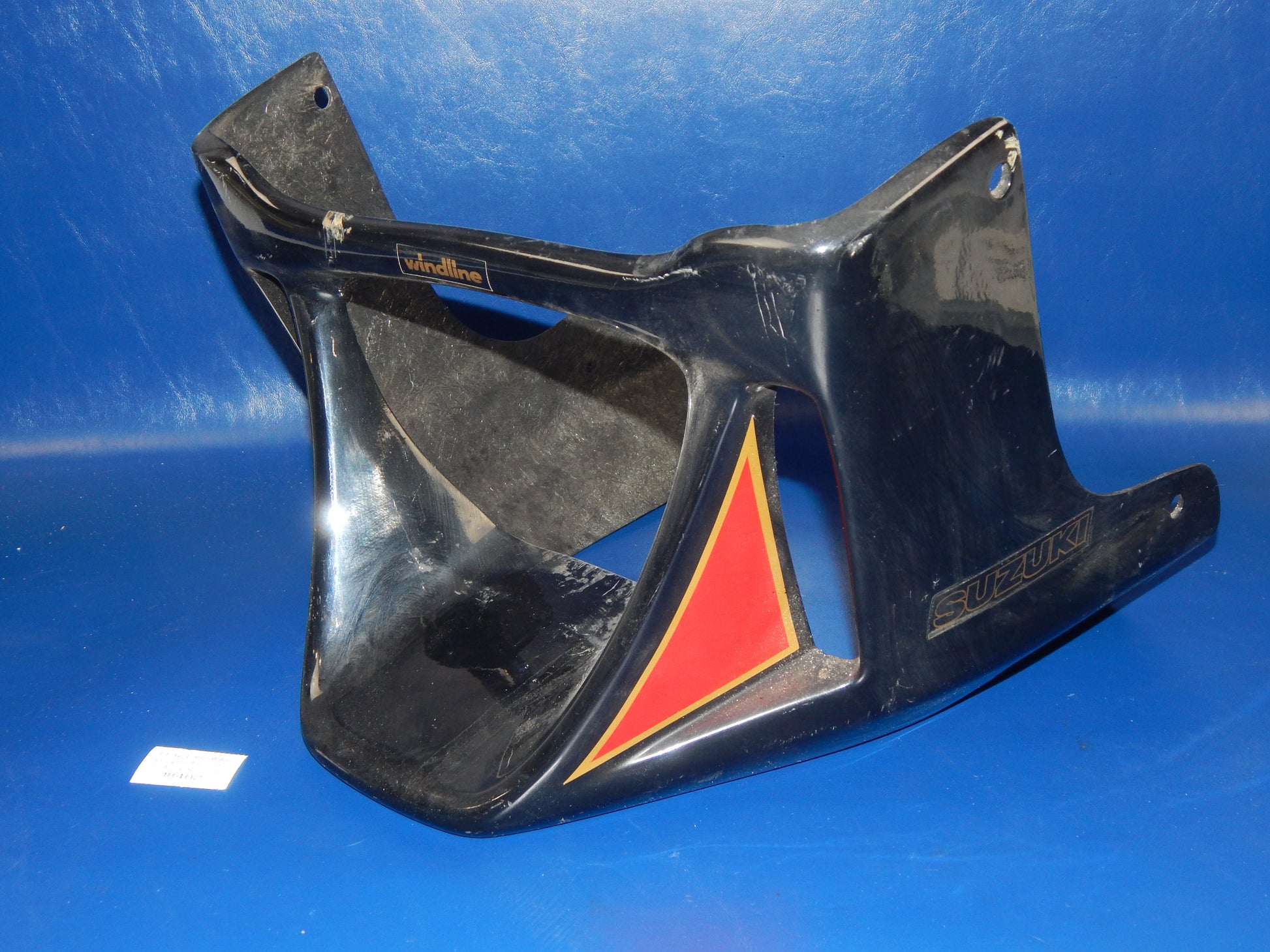 1980's SUZUKI GS GSX WINDLINE FIBERGLASS LOWER FAIRING ENGINE SPOILER CHIN BLACK - MotoRaider