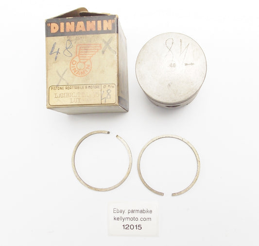 NOS DINAMIN PISTON + RINGS + PIN DIAMETER 48 mm LAMBRETTA 75 cc LUI - MotoRaider