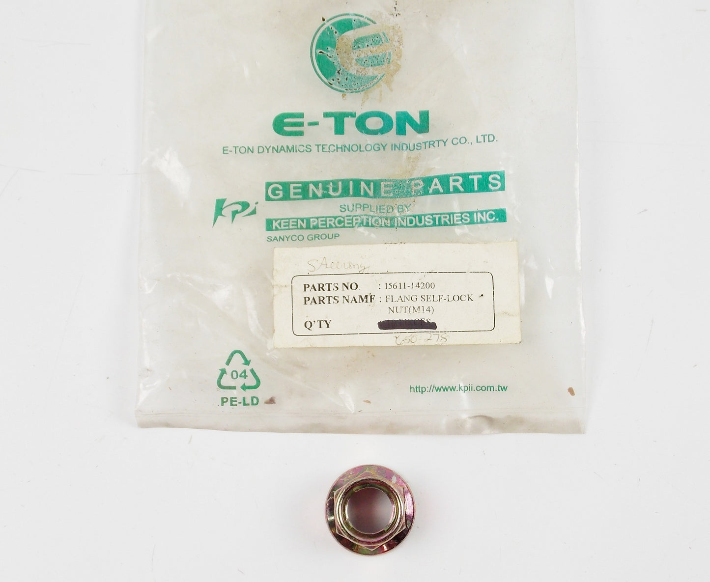 E-TON IMPULS/LIGTHNING/THUNDER/VIPER SELF LOCK NUT M14 650278 | 15611-14200 - MotoRaider