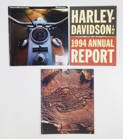 1991 HARLEY CATALOGUE 1994 ANNUAL REPORT 1995 GENUINE MOTORCLOTHES EVO SOFTAIL - MotoRaider